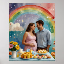 Vrolijk Baby shower met papa en mama