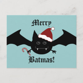 Vrolijk Batmas gekke Gotische vleermuis Kerstmis Feestdagenkaart