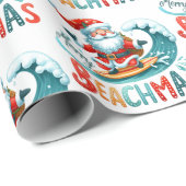 Vrolijk Beachmas Kerstmis in juli Retro Design Cadeaupapier (Rol Hoek)