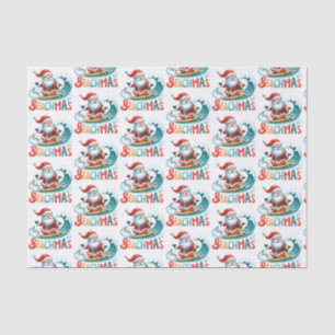 Vrolijk Beachmas Kerstmis in juli Retro Design Tissuepapier