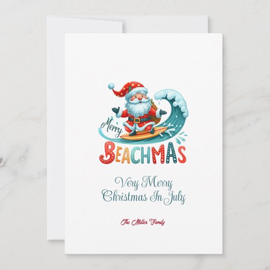 Vrolijk Beachmas Kerstmis in juli Wenskaart Kaart (Voorkant)