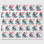 Vrolijk Beachmas Santa Surfen Retro Design Cadeaupapier (Vlak)