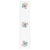 Vrolijk Beachmas Santa Surfen Retro Design Korte Tafelloper (Voorkant)