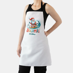 Vrolijk Beachmas Santa Surfen Retro Design Schort