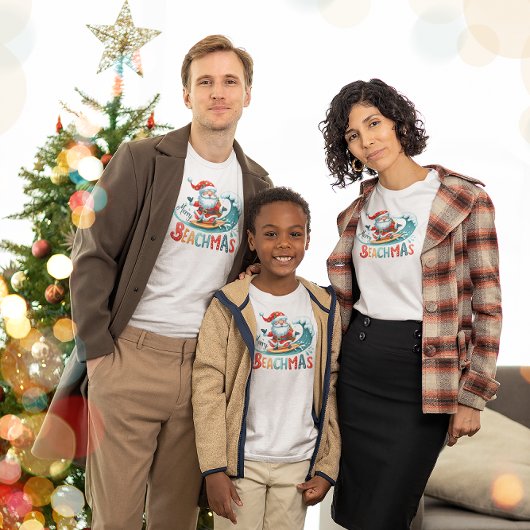 Vrolijk Beachmas Santa Surfen Retro Design T-shirt