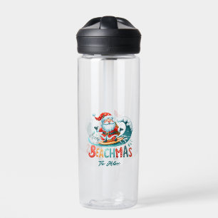 Vrolijk Beachmas Santa Surfen Retro Design Waterfles
