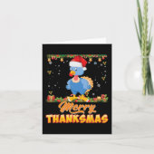 Vrolijk bedankt Turkije Santa Elf Thanksgiving Chr Kaart (Voorkant)