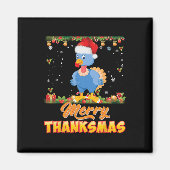Vrolijk bedankt Turkije Santa Elf Thanksgiving Chr Magneet (Voorkant)