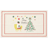 Vrolijk  Beer met kerstmis en boommonogram Tafelkleed (Voorkant (Horizontaal))