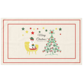 Vrolijk  Beer met kerstmis en boommonogram Tafelkleed