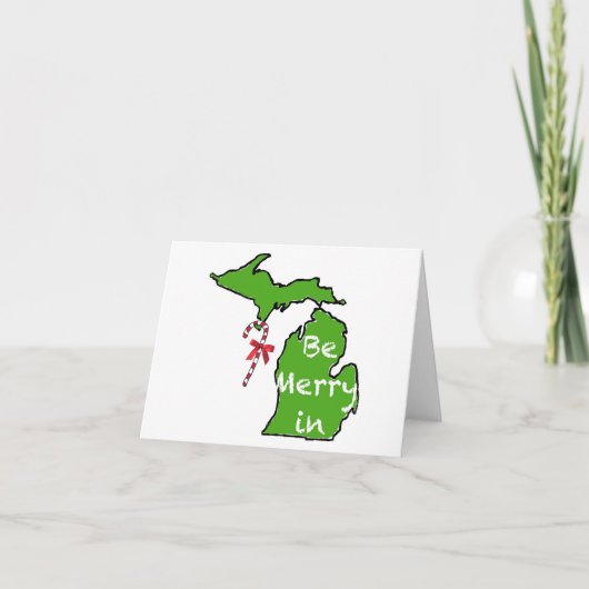 Vrolijk ben in MI Feestdagen Kaart (Voorkant)