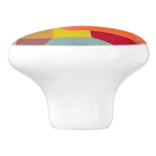 Vrolijk berglandschap, Paul Klee Abstracte kunst Keramische Knop (Zijkant)