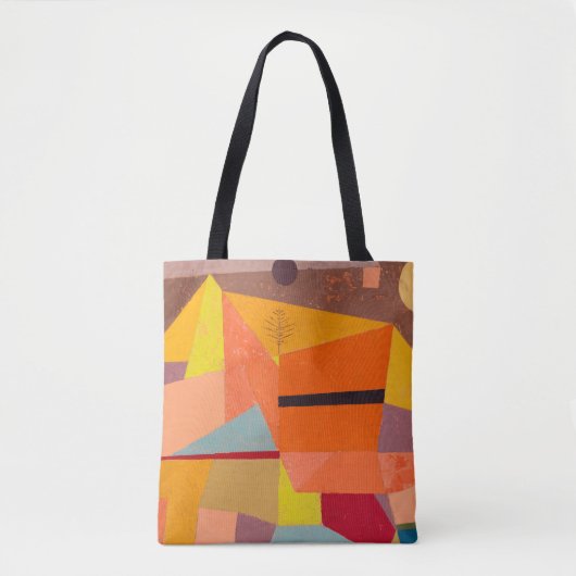 Vrolijk berglandschap, Paul Klee Abstracte kunst Tote Bag (Voorkant)