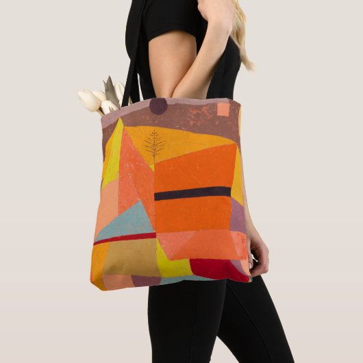 Vrolijk berglandschap, Paul Klee Abstracte kunst Tote Bag (Dichtbij)