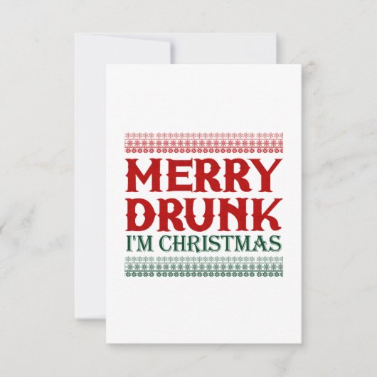 Vrolijk Beschonken Ik Ben Kerstmis Kaart (Voorkant)