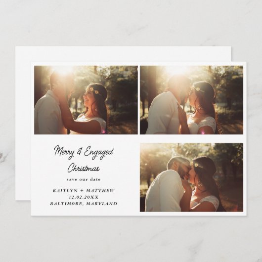 Vrolijk & Betrokken Kerstmis | De datumfoto opslaa Feestdagenkaart (Voorkant / Achterkant)