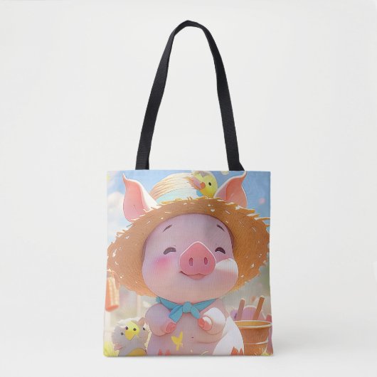 Vrolijk biggetje met een Pet Tote Bag (Voorkant)