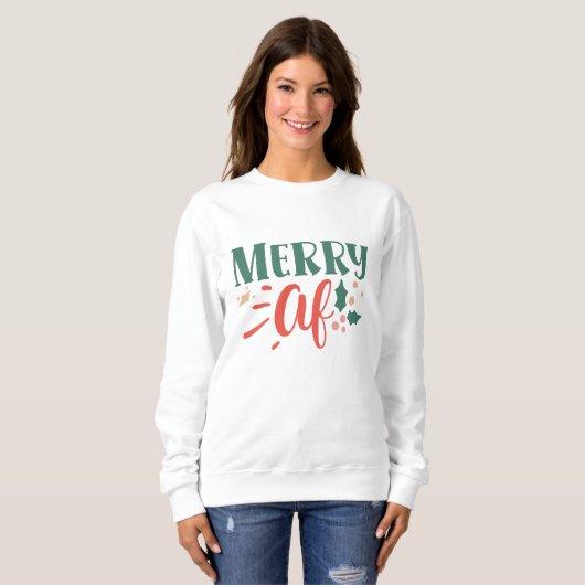 Vrolijk bij kerst sweatshirt (Voorkant volledig)