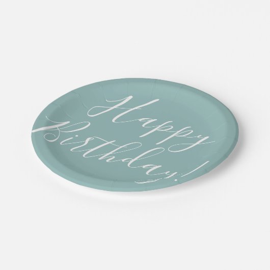 Vrolijk Birthday! Aangepast modern script Papieren Bordje (Gekanteld)