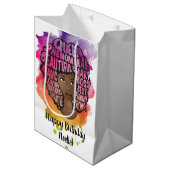 Vrolijk Birthday! Bevordering van de Waterverf van Medium Cadeauzakje (Voorkant Gekanteld)