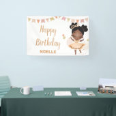 Vrolijk Birthday! Black Princess Ballerina met Bow Spandoek (Beurs)