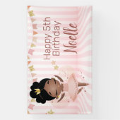 Vrolijk Birthday! Black Princess Ballerina, Stripe Spandoek (Verticaal)