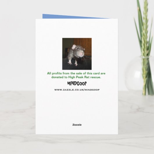 Vrolijk Birthday! Blauwe rat Card Kaart (Achterkant)