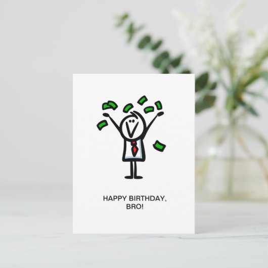 Vrolijk Birthday, bro! Briefkaart (Staand voorkant)