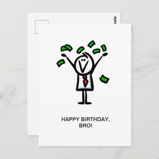 Vrolijk Birthday, bro! Briefkaart (Voorkant / Achterkant)