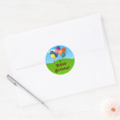 Vrolijk Birthday! Celebratieballonnen Ronde Sticker (Envelop)