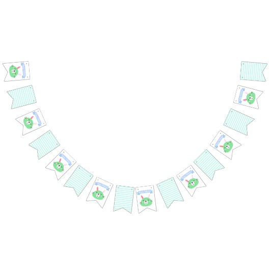 Vrolijk Birthday! | Cute Green Bunny Kids Birthday Vlaggetjes (Alle)