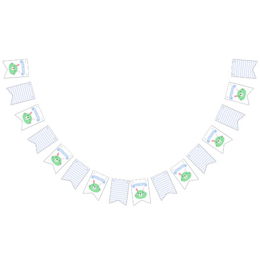 Vrolijk Birthday! | Cute Green Bunny Kids Birthday Vlaggetjes (Alle)