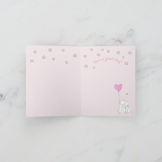 Vrolijk Birthday! Cute Rabbits Girl's Birthday Kaart (Binnen)