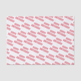 Vrolijk Birthday! Cute Red Hearts Typografie Tissuepapier