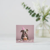 Vrolijk Birthday! Dikke taart Informatiekaartje (Staand voorkant)