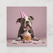 Vrolijk Birthday! Dikke taart Informatiekaartje (Voorkant)