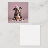 Vrolijk Birthday! Dikke taart Informatiekaartje (Voorkant / Achterkant)