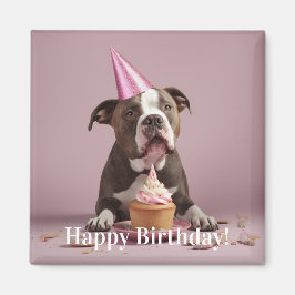 Vrolijk Birthday! Dikke taart Magneet