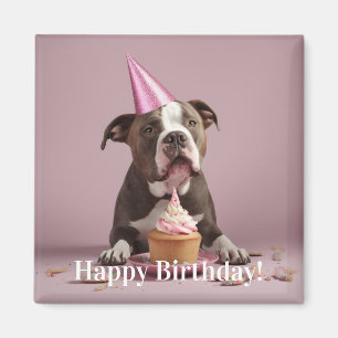 Vrolijk Birthday! Dikke taart Magneet