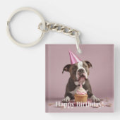 Vrolijk Birthday! Dikke taart Sleutelhanger (voorkant)