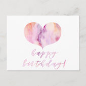 Vrolijk Birthday! Elegant Paars Agate Heart Briefkaart (Voorkant)