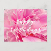 Vrolijk Birthday! Elegant Pink Peonies Briefkaart (Voorkant)