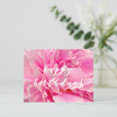 Vrolijk Birthday! Elegant Pink Peonies Briefkaart (Staand voorkant)