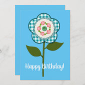 Vrolijk Birthday! Faux Fabric Flower (Voorkant / Achterkant)