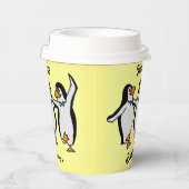 Vrolijk Birthday! Fun Dansende Penguins Papieren Bekers (Rechts)