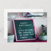 Vrolijk Birthday! Funny Naughty Trouble Briefkaart (Voorkant / Achterkant)