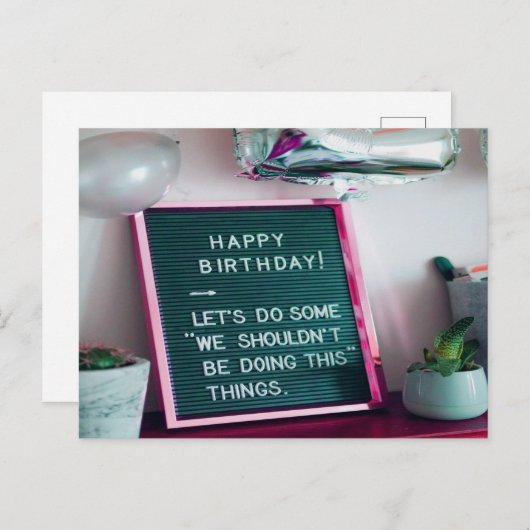 Vrolijk Birthday! Funny Naughty Trouble Briefkaart (Voorkant / Achterkant)