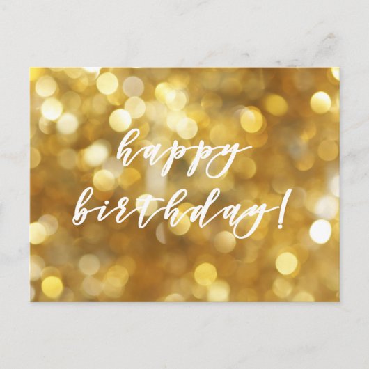 Vrolijk Birthday! Glamoureus Gold Sparkles Briefka Briefkaart (Voorkant)