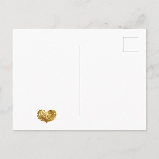 Vrolijk Birthday! Glamoureus Gold Sparkles Heart Briefkaart (Achterkant)