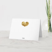 Vrolijk Birthday! Glamoureus Gold Sparkles Heart Kaart (Achterkant)